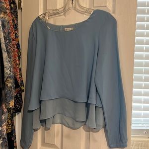 Blue silk top